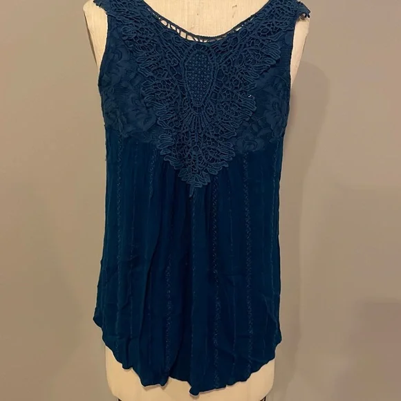 Knox Rose crochet boho teal tank - Picture 5 of 8